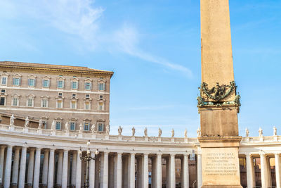 Low angle view of historical building against sky