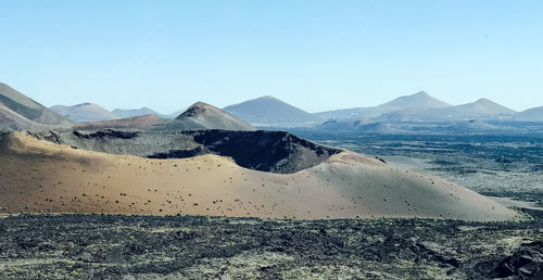 Scenic view of mountains against clear sky