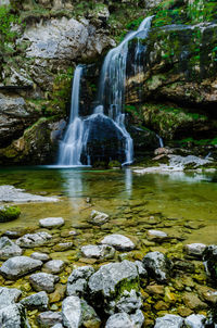 Scenic view of waterfall