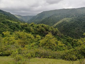 Scenic view of mountains against sky