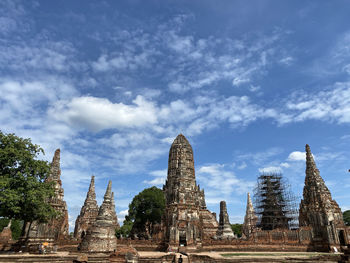 Panoramic view of temple building against sky