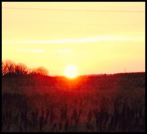 Scenic view of landscape at sunset