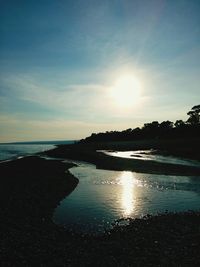 Scenic view of sea at sunset