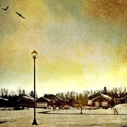 Street light against sky