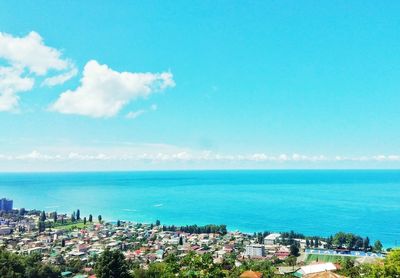 View of sea against cloudy sky