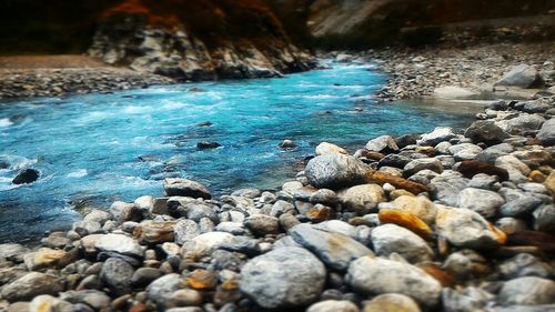 Surface level of pebble beach