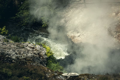 Scenic view of waterfall