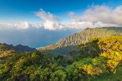 Scenic view of mountains against sky