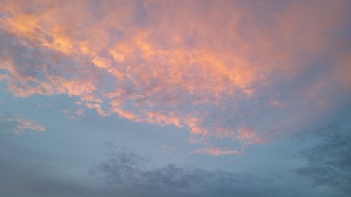 Low angle view of sky at sunset