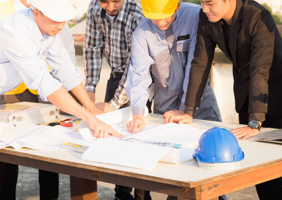 People working on table