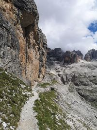 Scenic view of rock formations against sky