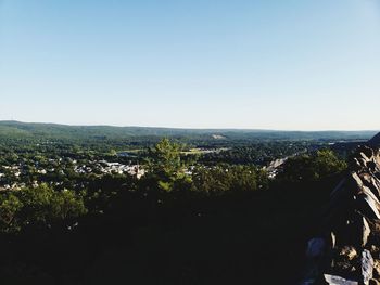 Scenic view of landscape against clear sky