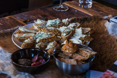 Close-up of food served in plate