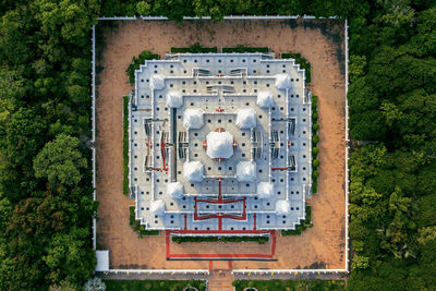 Directly above shot of building in a forest