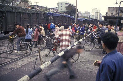 People walking on street