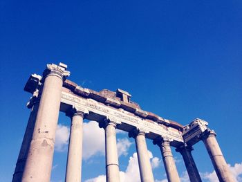 Low angle view of old ruins against sky