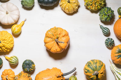 High angle view of chopped vegetables on table