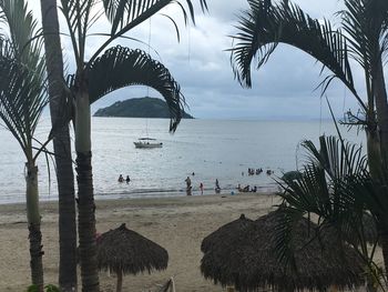 Scenic view of beach against sky