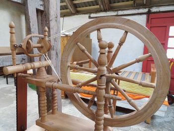 Close-up of wheel in sea