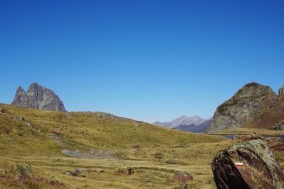 View of mountain against blue sky