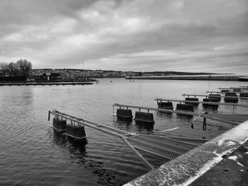 View of jetty in sea