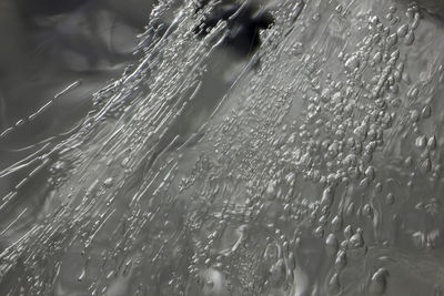 Close-up of raindrops on glass window