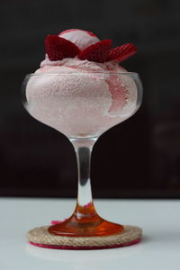 Close-up of drink on table