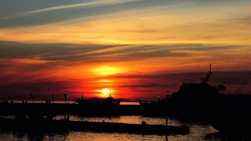 Scenic view of sea at sunset