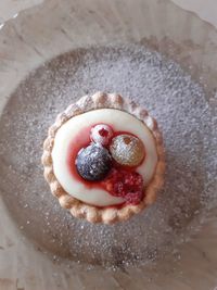 High angle view of berries in plate