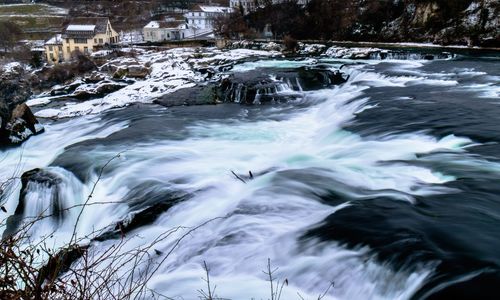 Scenic view of waterfall