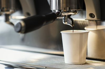 Close-up of coffee in cafe