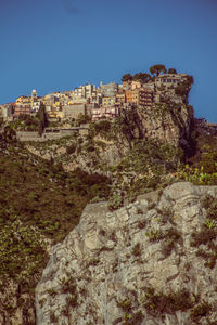 Low angle view of fort against clear sky