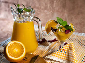 Close-up of drink on table
