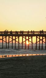View of bridge at sunset