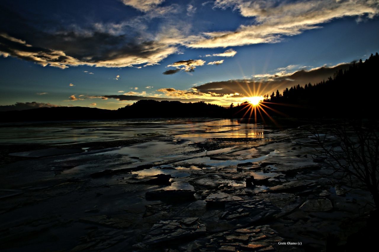 SUNSET OVER LAKE