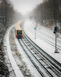 High angle view of railroad track