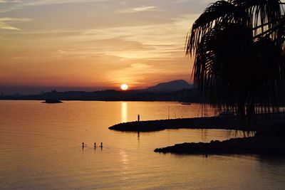 Scenic view of sunset over sea