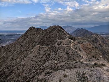 Scenic view of rocky mountains against sky