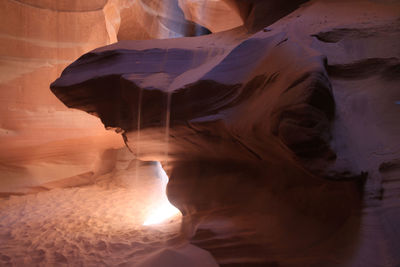 Close-up of canyons in desert