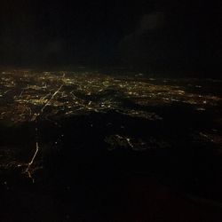 Aerial view of illuminated cityscape