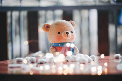 Teddy bear on table