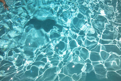 High angle view of swimming pool on sunny day