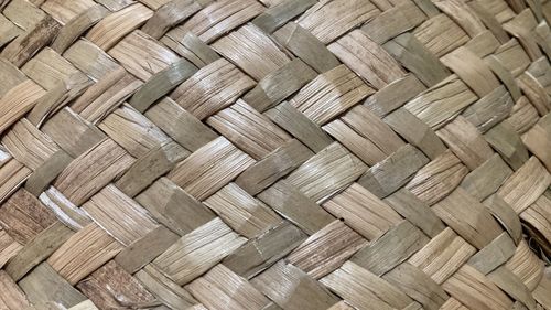 Full frame shot of woven bamboo