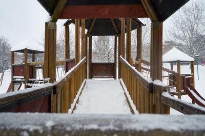 Built structure in snow