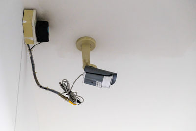 Low angle view of surveillance camera