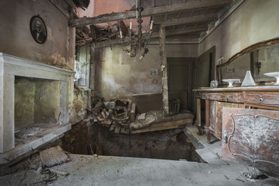 Interior of abandoned house