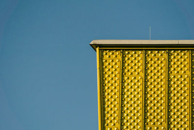 Low angle view of berlin philharmonic hall against clear sky