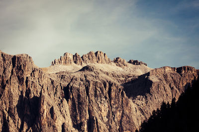 Panoramic view of rock formations against sky