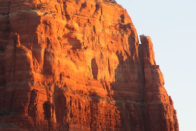 Low angle view of rock formations