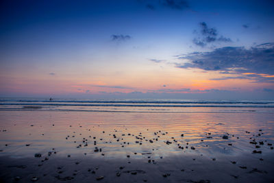 Scenic view of sea at sunset